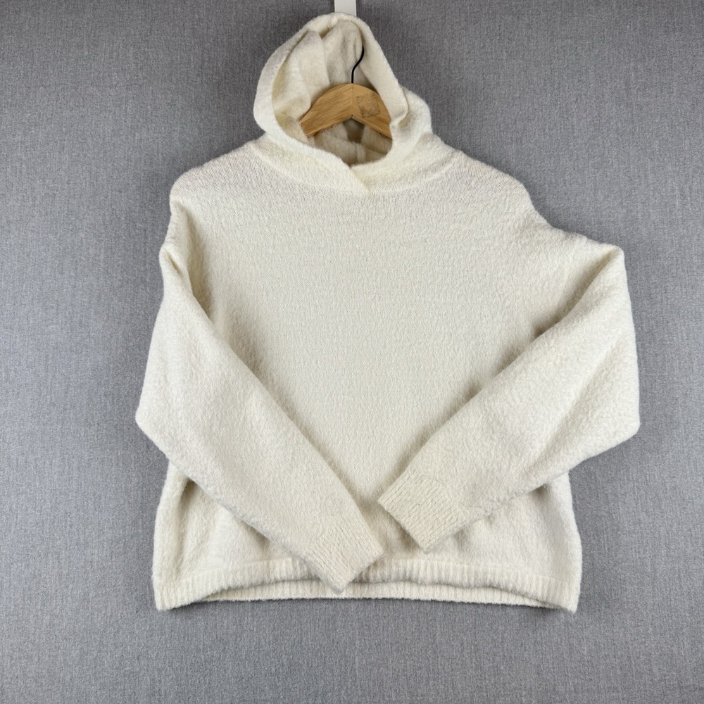 Philosophy Women's White Knit Hooded Sweater Hoodie Long Sleeve‎ Fall Size Large
